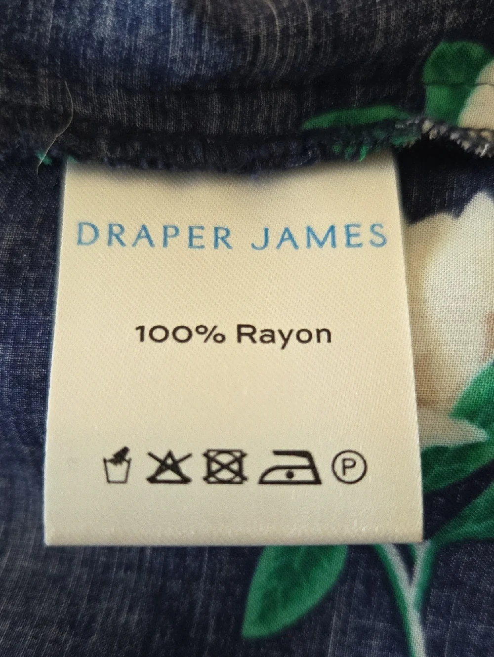 Draper James Magnolia Navy Blue Floral Long-Sleeve Shirt Dress - Picture 9 of 10